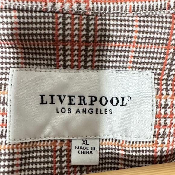 LIVERPOOL Glen Plaid Boyfriend Blazer Orange Brown Autumnal Sz XL {3Y2} - Picture 5 of 7